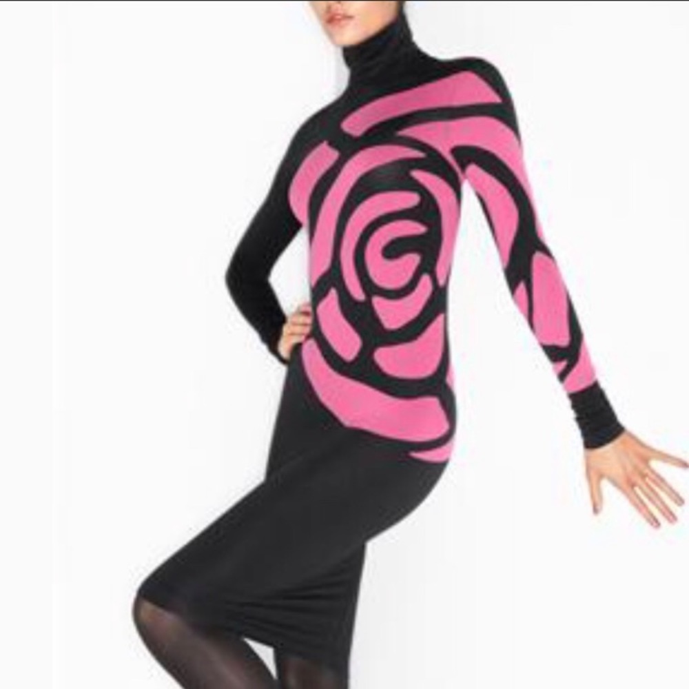 Wolford black begonia fitted turtleneck dress